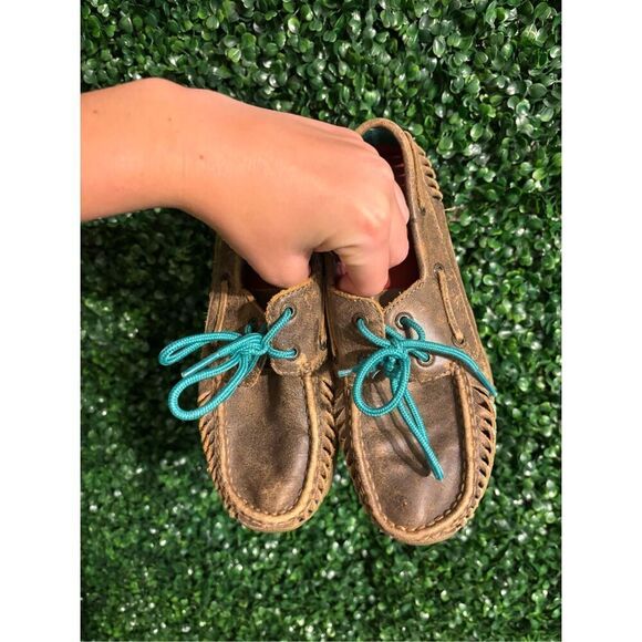 Twisted X Bomber and Turquoise Serrated Moc Sz 6 - Picture 2 of 7